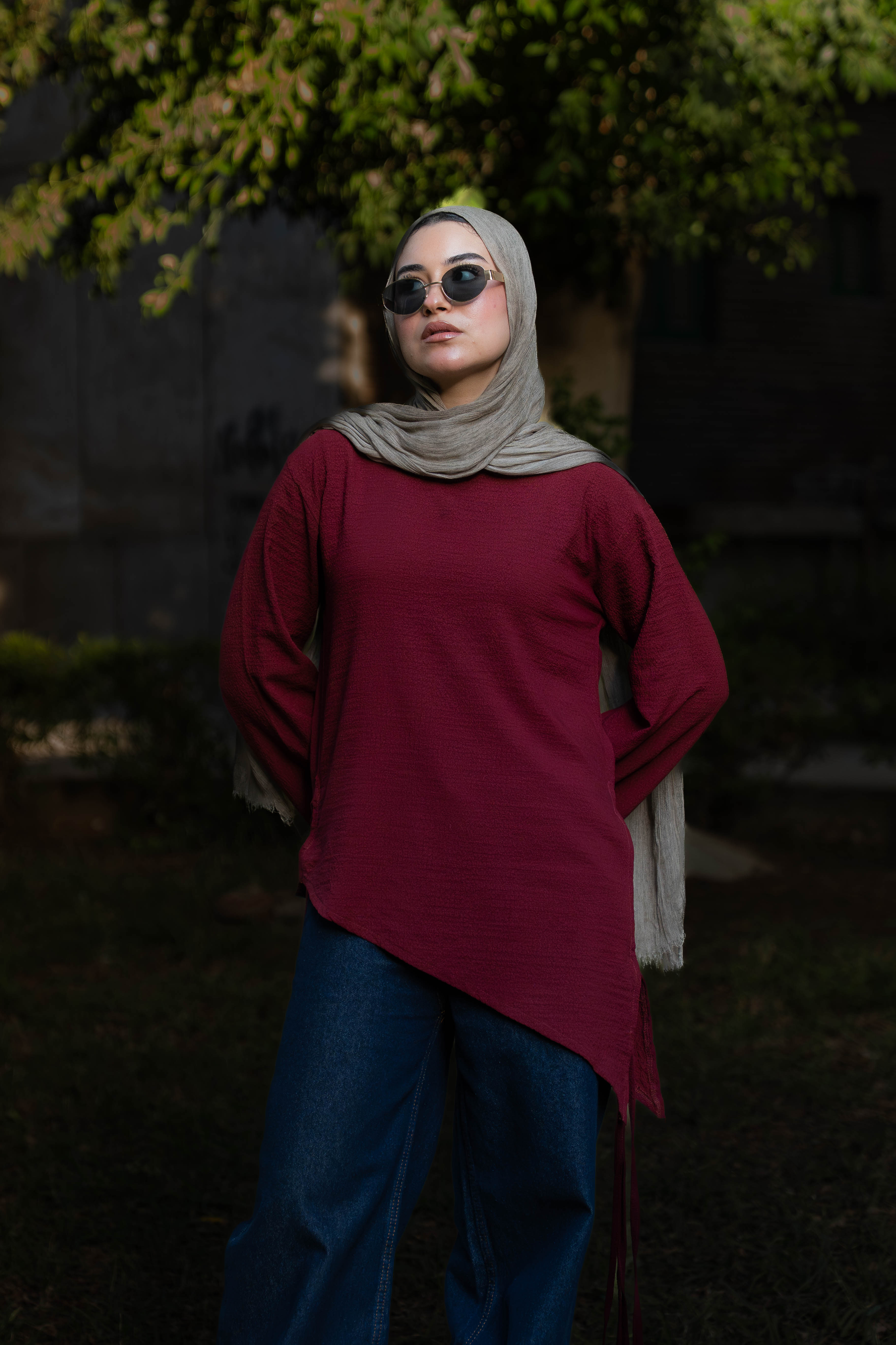 Burgundy flow & go blouse