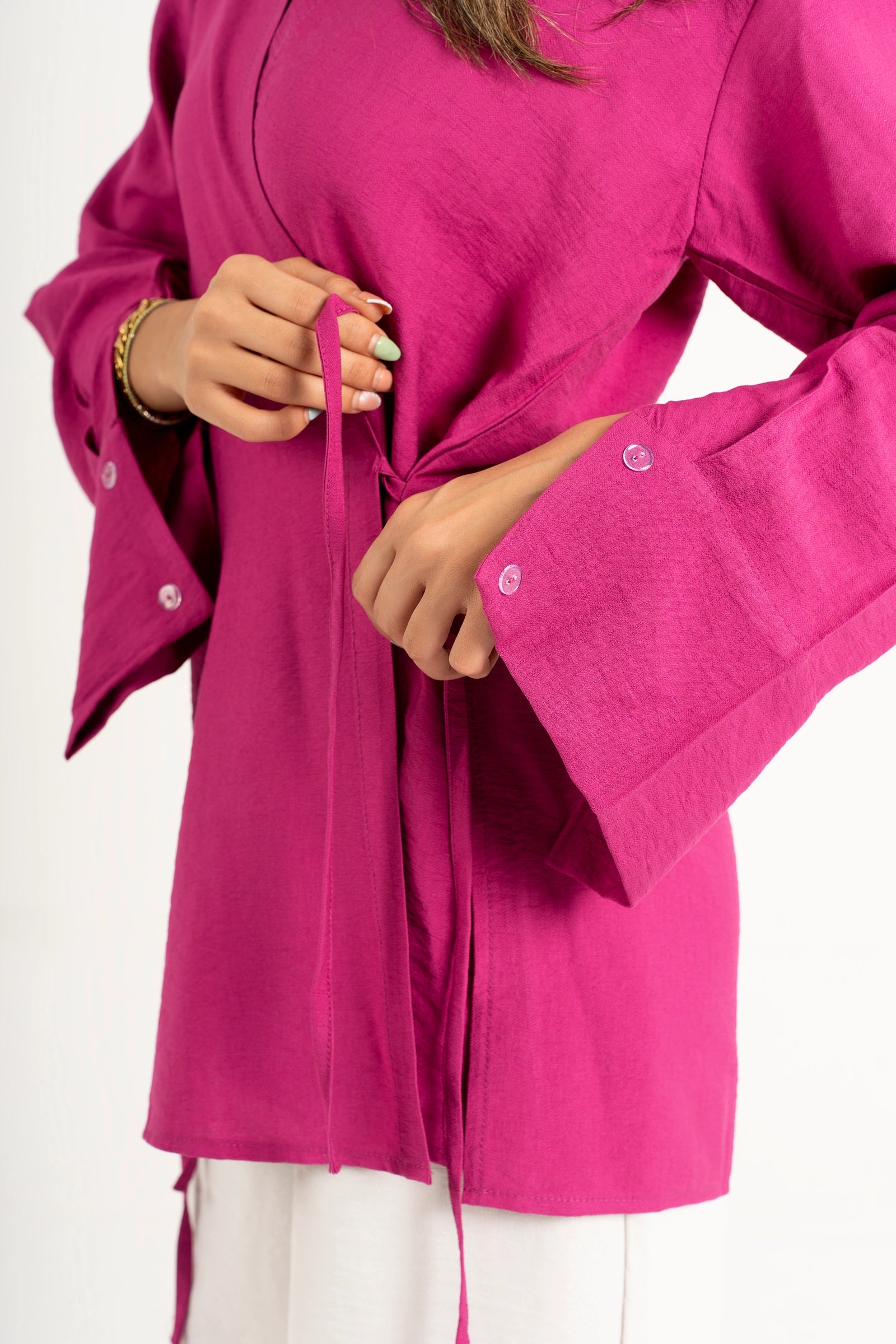 Hot Pink Wrapped Blouse