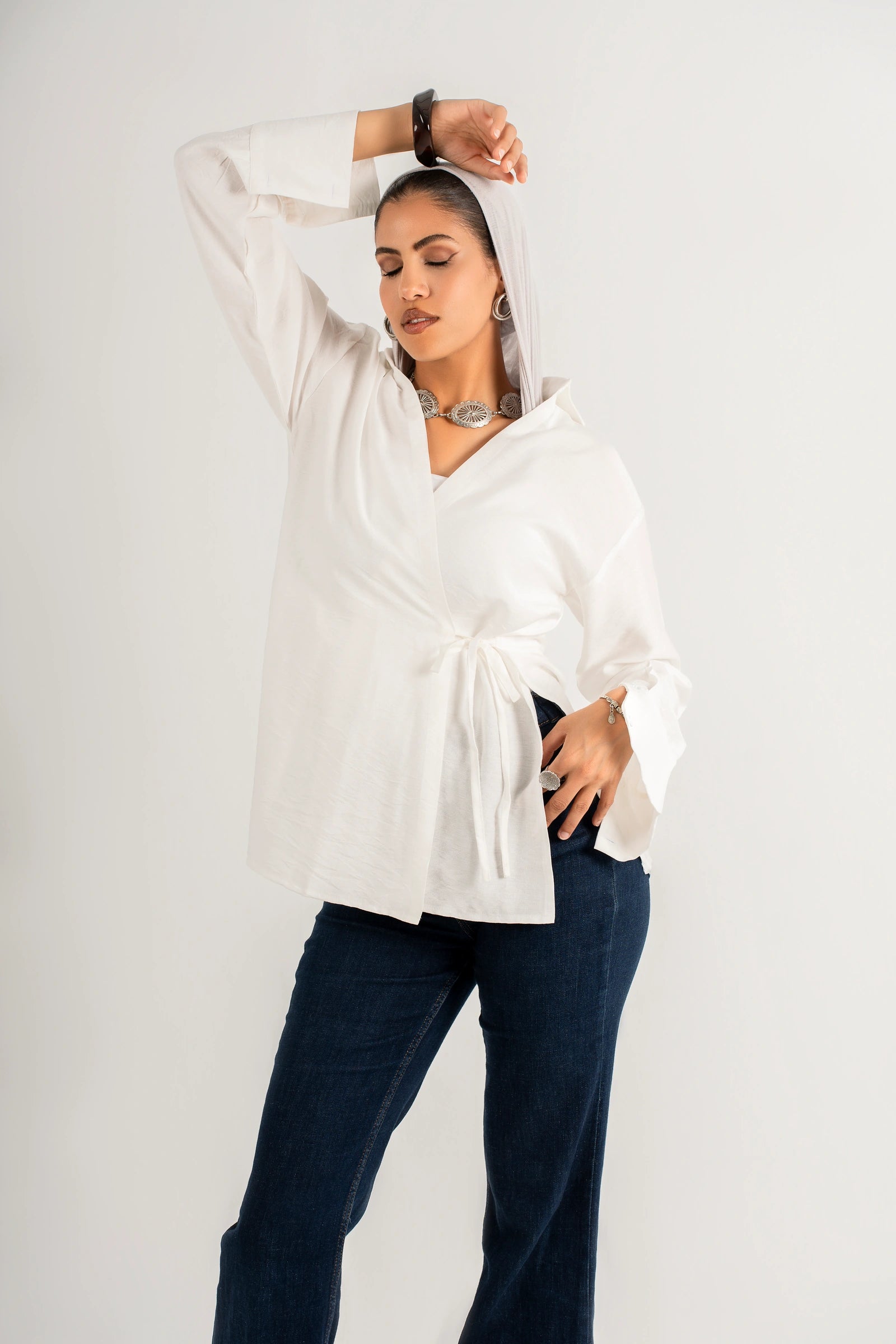 White Wrapped Blouse