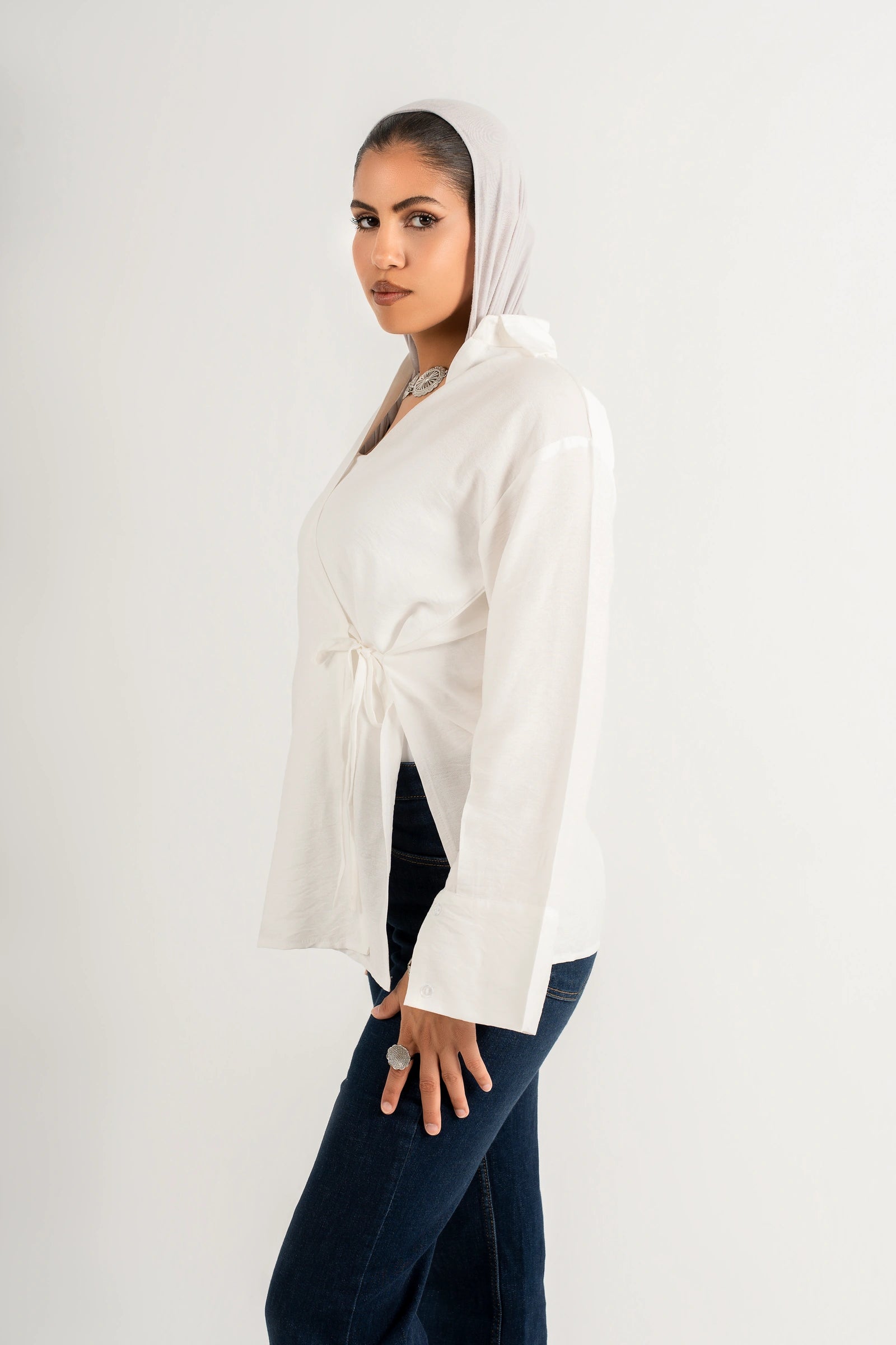 White Wrapped Blouse