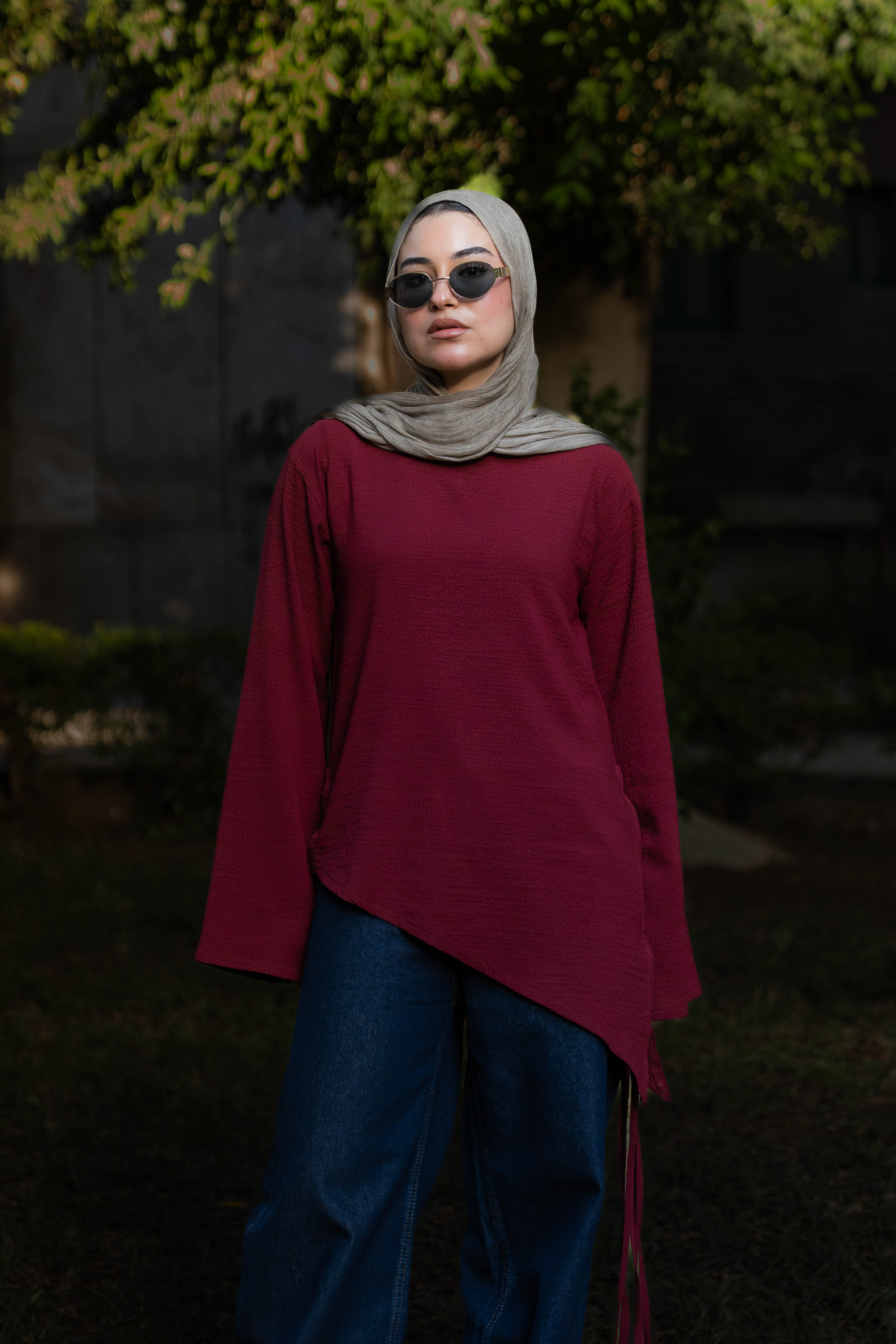 Burgundy flow & go blouse