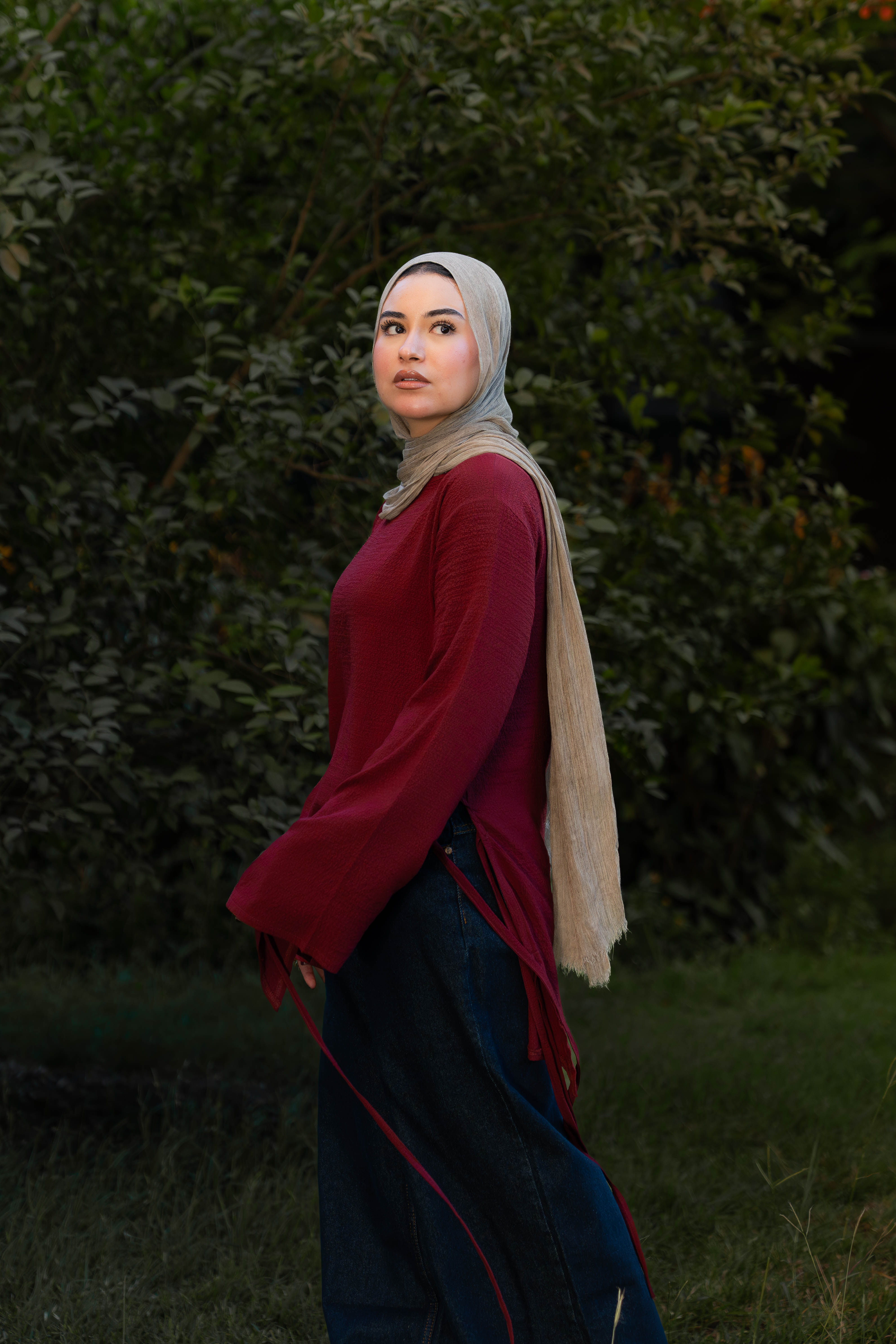 Burgundy flow & go blouse
