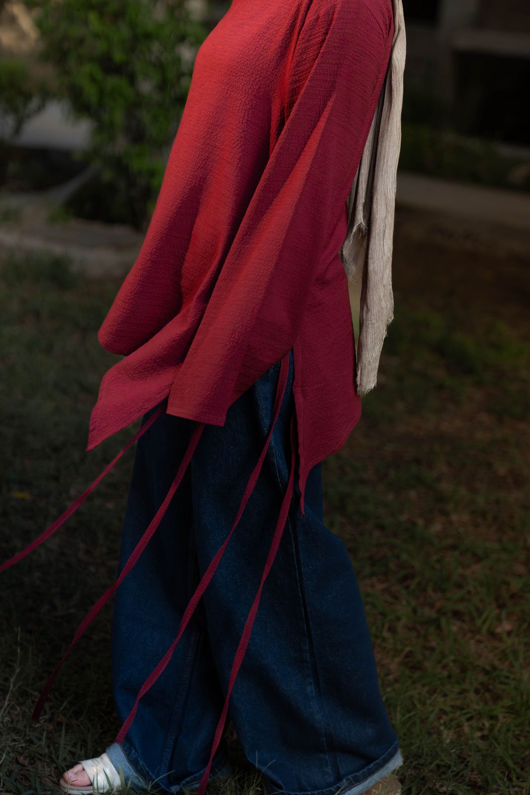 Burgundy flow & go blouse