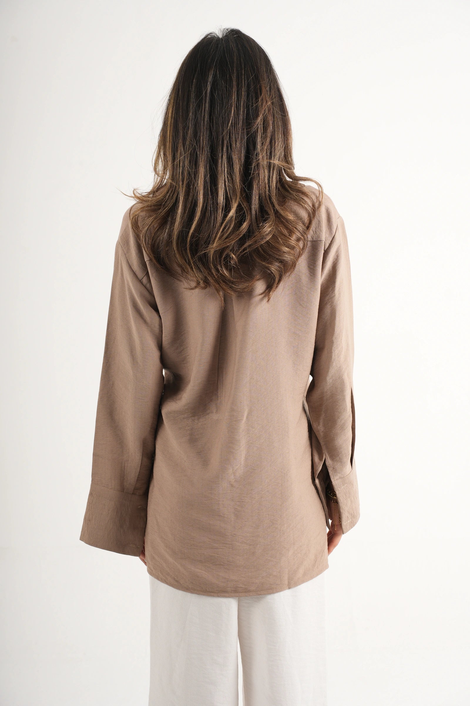 Coffee Wrapped Blouse