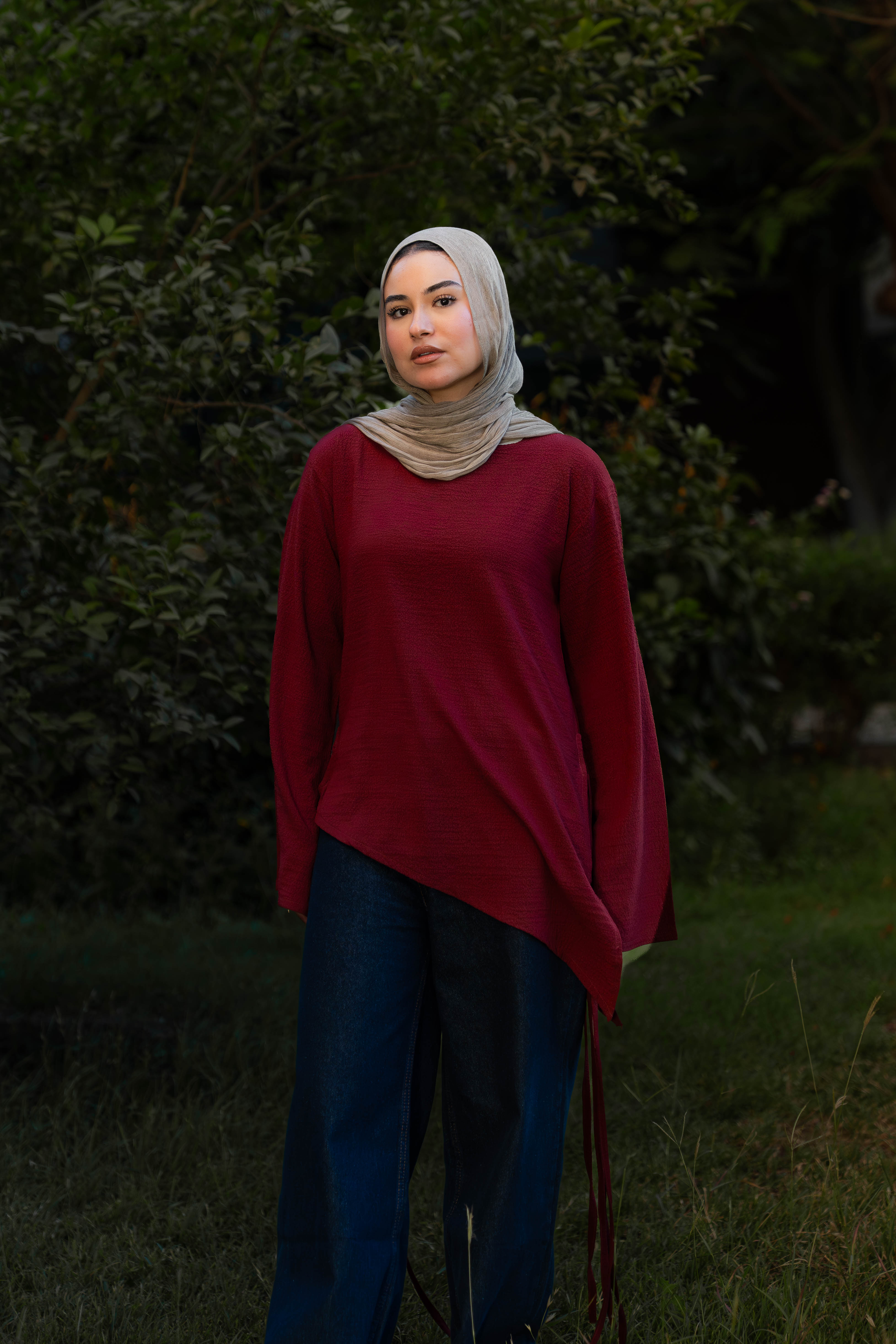 Burgundy flow & go blouse