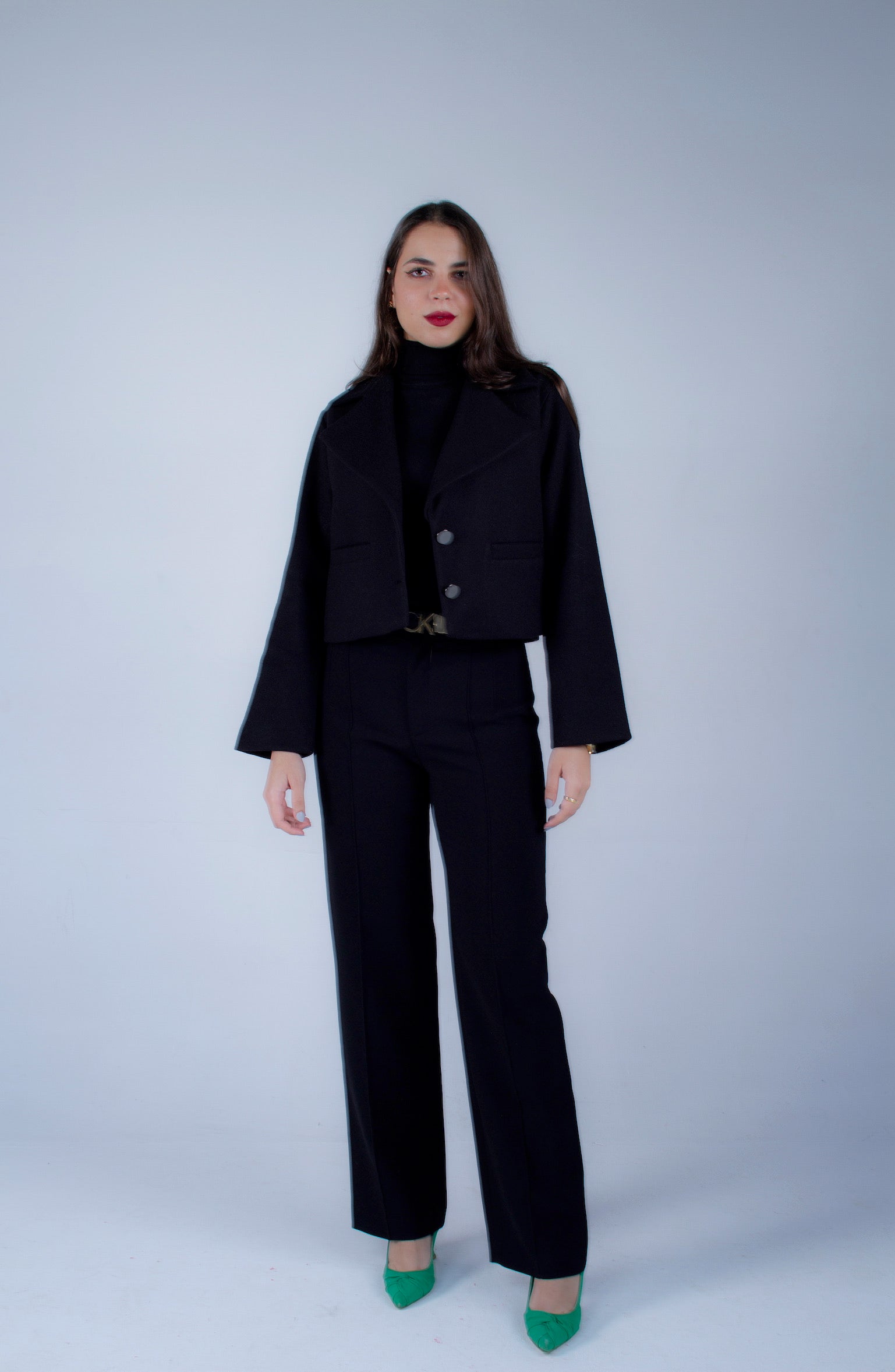 Black cropped jacket